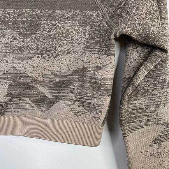 Gymshark Adapt Ombre Lifting Crop Top Long Sleeve Brown geometric Print Womens S - Picture 12 of 16